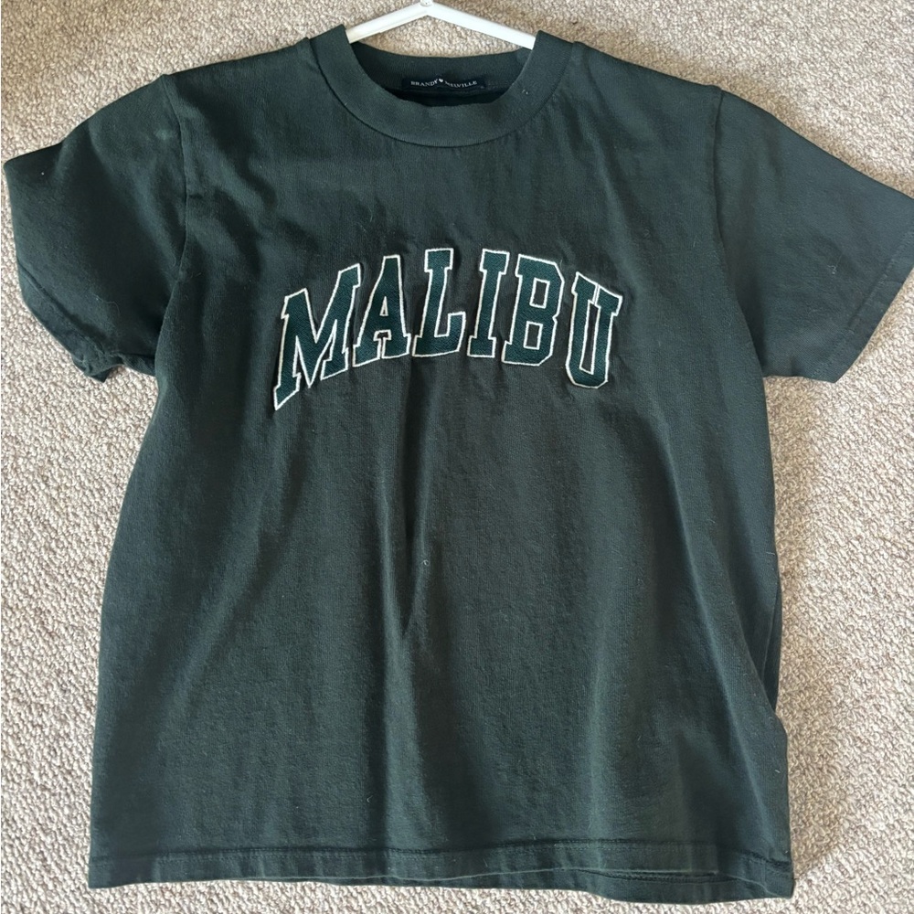 Brandy Melville Dark Tee with Malibu Print